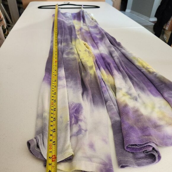 21 Saints Jumpsuit Womens Small Spaghetti Straps Tie-Dye Purple Yellow - Picture 8 of 15